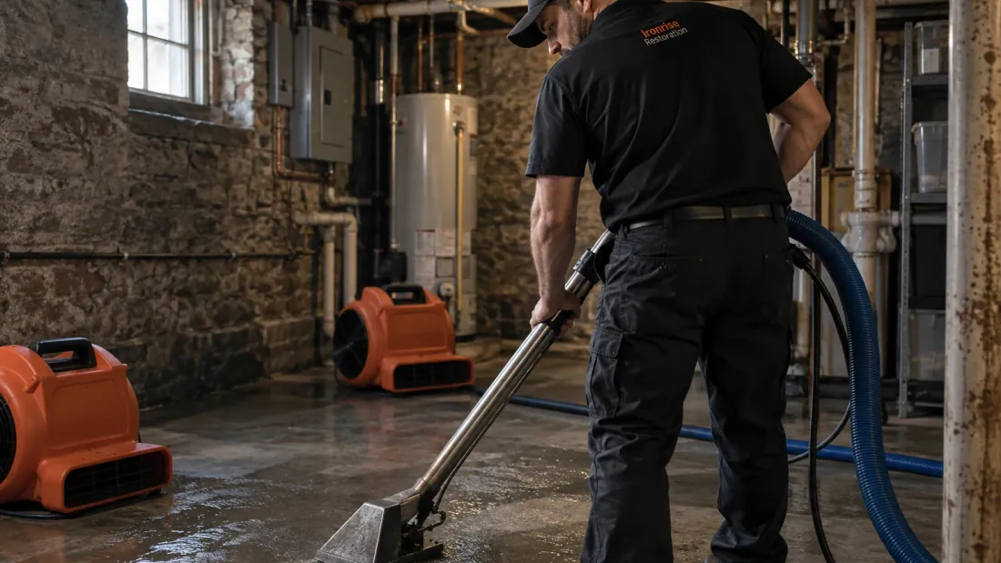 Ironrise Restoration field equipment and property assessment in Greater Boston