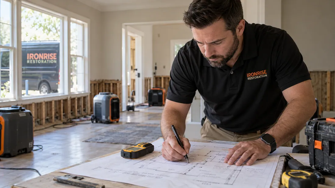 Ironrise Restoration field equipment and property assessment in Greater Boston